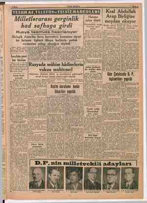    3 “Mayis “SON POSTA Bayfa 8 Milletlerarası gerginlik had safhaya girdi Rusya taarruza hazırlanıyor Birleşik Amerika hava