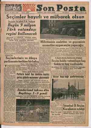    bl Sene 20 — No. 5637 1472 Telefon: 202: 03 Sabahları çıkar siyasi gazete on Posta Fiatı 10 Kuruş PAZAR 14 MAYIS 1950 -...