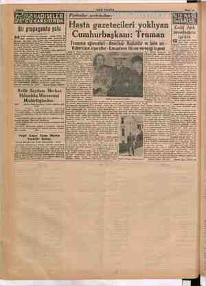  Portreler serisinden : Ür arapaganda yolu Hasta gazetecileri yoklıyan "çi Atik meselesinin e Cumhurbaşkanı: Truman |” Gi eçen