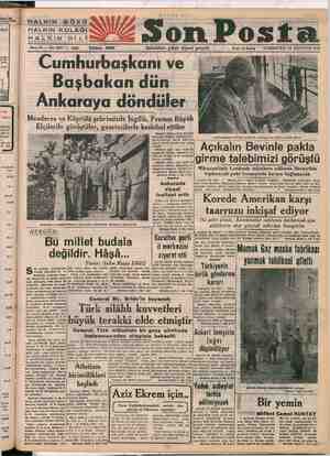 Son Posta Gazetesi 19 Ağustos 1950 kapağı