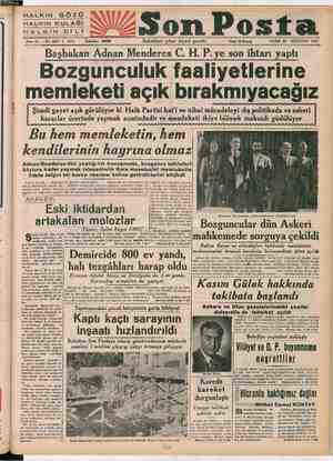 Son Posta Gazetesi 25 Ağustos 1950 kapağı