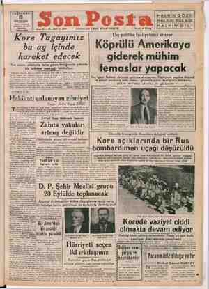 Son Posta Gazetesi 6 Eylül 1950 kapağı