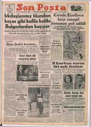 Son Posta Gazetesi 9 Eylül 1950 kapağı