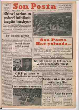 Son Posta Gazetesi 10 Eylül 1950 kapağı
