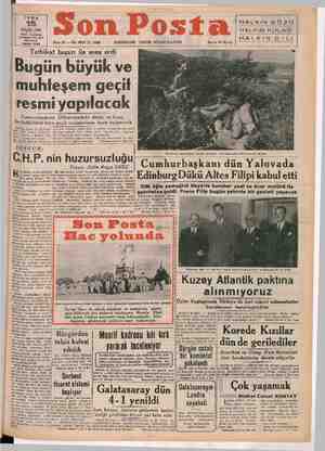 Son Posta Gazetesi 15 Eylül 1950 kapağı