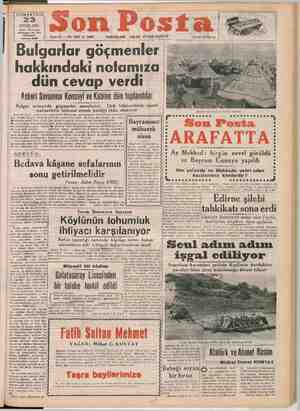 Son Posta Gazetesi 23 Eylül 1950 kapağı