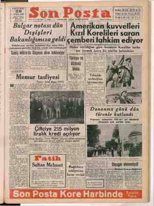 Son Posta Gazetesi 28 Eylül 1950 kapağı