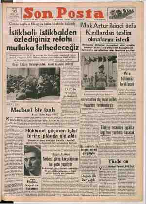 Son Posta Gazetesi 10 Ekim 1950 kapağı