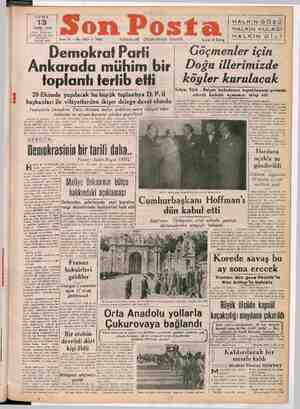 Son Posta Gazetesi 13 Ekim 1950 kapağı