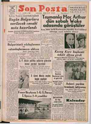 Son Posta Gazetesi 15 Ekim 1950 kapağı
