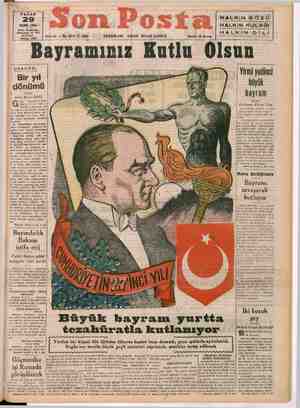 Son Posta Gazetesi 29 Ekim 1950 kapağı