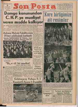 Son Posta Gazetesi 6 Kasım 1950 kapağı