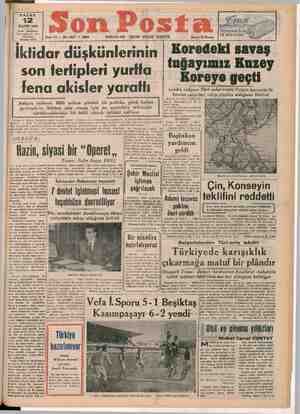 Son Posta Gazetesi 12 Kasım 1950 kapağı