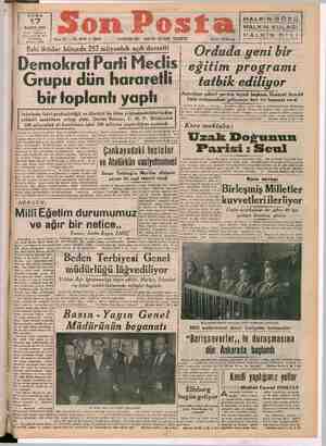 Son Posta Gazetesi 17 Kasım 1950 kapağı