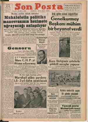 Son Posta Gazetesi 24 Kasım 1950 kapağı