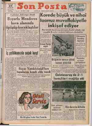 Son Posta Gazetesi 26 Kasım 1950 kapağı