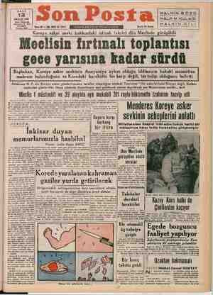 Son Posta Gazetesi 12 Aralık 1950 kapağı