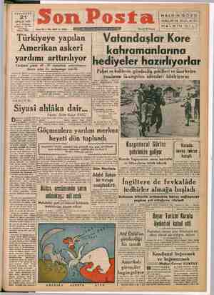 Son Posta Gazetesi 21 Aralık 1950 kapağı