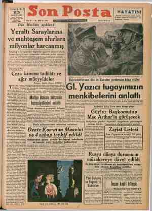 Son Posta Gazetesi 23 Aralık 1950 kapağı