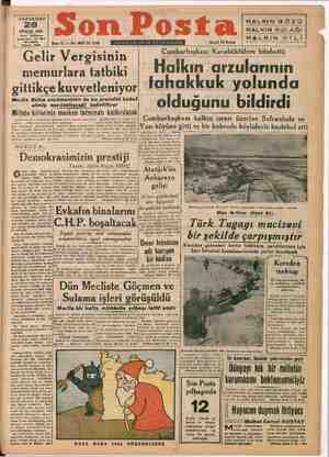 Son Posta Gazetesi 28 Aralık 1950 kapağı