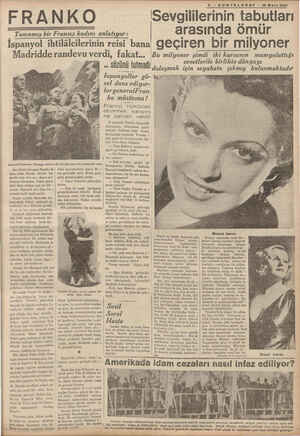    5 - SONTELGRAF — 13 Mart 1937 .Sevgililerinin tabutları arasında Ömür FRANKO Tanınmış bir Fransız kadını anlatıyor :...