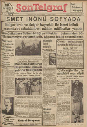 Son Telgraf Gazetesi 20 Nisan 1937 kapağı