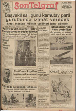 Son Telgraf Gazetesi 25 Nisan 1937 kapağı