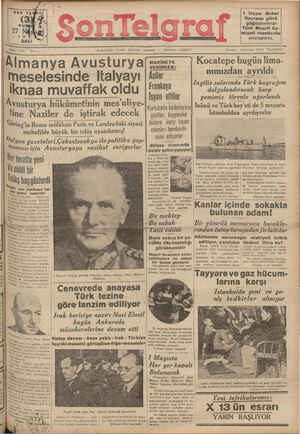 Son Telgraf Gazetesi 27 Nisan 1937 kapağı