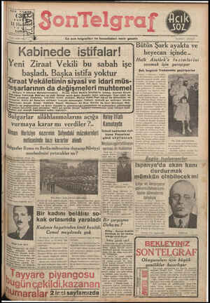 Son Telgraf Gazetesi June 11, 1937 kapağı