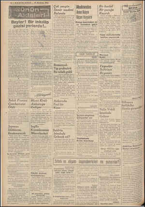  20||TII.GRA YANITAĞI - 'IO Haziran 1937 ;Hegîu Baylar! Bir inkılâp gazisi yerlerde!.. Bu memnleketin inkılâp tarihine adları