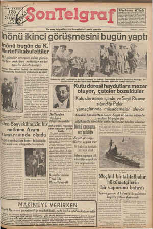 Son Telgraf Gazetesi June 27, 1937 kapağı