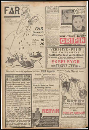  8— SONTELGRAF — & Temmuz 1937 Dr. İHSAN SAMİ TİFO AŞISI Tifo ve paralifo bastalıklarına tutulmamak içia tesiri kal'I, mus...