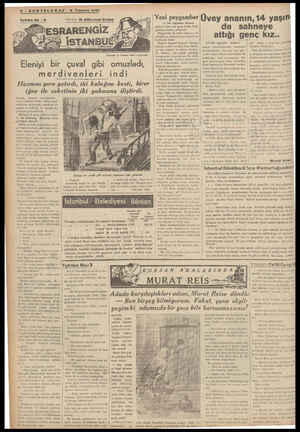  L KTT Gi KD c ZT l ASA & -SONTELGRAF - B Temmuz 1937 Tefrika No : B Terceme ve İktibas hakkı mahlhuzdur Eleniyi bir çuval...