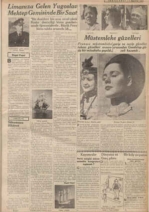  5S -SONTELGRAF — 3 Ağustos 1937 | Limanıza Gelen Yugoslav Mektep G'emısınde BirSaat “Biz denizlere bin sene evvel çıktık...