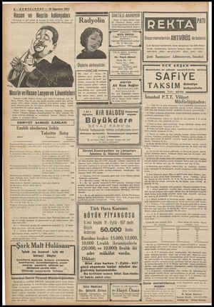  <AT 8- SONTELGRAF — 19 Ağustos 1937 Hasan ve Nesrin kolonyaları 'Türkiyede en çok satılan ve Avrupa ve cihan tarihinde misli