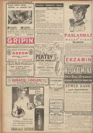    8- SONTELGRAFP - 25 Ağustos 1937 Çaresi varken ıstırap çekmek.. ne acınacak hal! İstanbul - Belediyesi İlânları İ Sahası