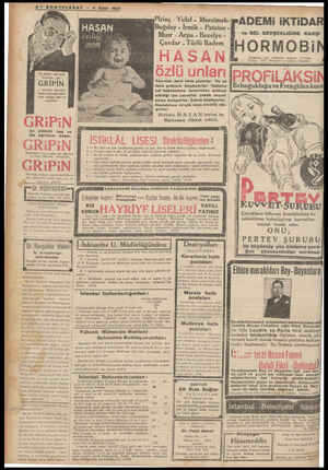  SONTELGRAF 4 Eylül 1937 Pirinç - Yulaf - Mercimek-! ADEMi iKTİDAR Buğday - İrmik - Patates -H: Mısır - Arpa-» Bezelye - ve