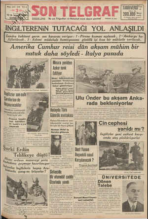 Son Telgraf Gazetesi 13 Ekim 1937 kapağı