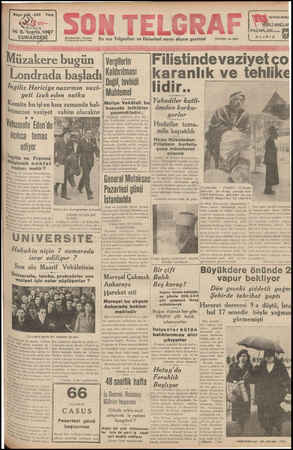 Son Telgraf Gazetesi 16 Ekim 1937 kapağı