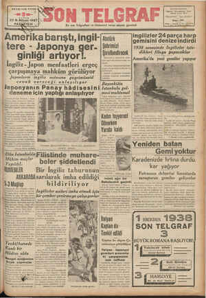 Son Telgraf Gazetesi 27 Aralık 1937 kapağı
