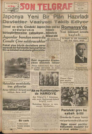 Son Telgraf Gazetesi 30 Aralık 1937 kapağı