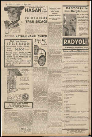  B - SONTELGRAFP — 14 Şubat 1928 Türkiyenin ve bütün dünyanın en mükemmel traş bıçağı HASAN, Traş çağıdır. (İsveç) çeliğinden