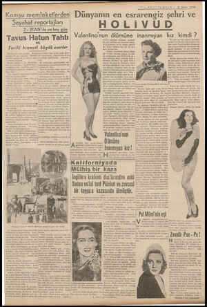  - aa -.. 2 Mart 1938 Komşu memleketlerdeni Dünyanın en esrarengiz şehri ve HOLİVUD Valantino'nun ölümüne inanmıyan kız kimdi