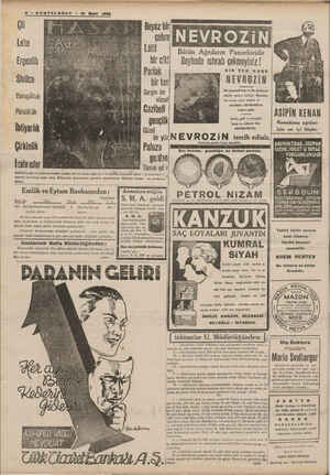  8 — SONTELGRAF — 15 Mart 1938 Lete Lâtif Ergenlik Sivilce Parlak Buruşukluk Gergin bir Pörsük'ük İhtiyarlık Çirkinlik İzale