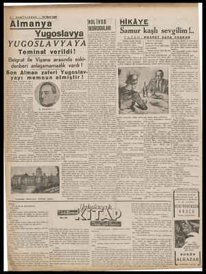    TELGRAFP 830 Mart 1938 HOLİVUD HİKÂYE DEDİKODULARI Geçende Holiyutta sinema yıldız- larından Myrna Loy'un genç artis-...