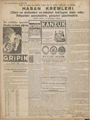      m i ' K Ü K y a ğ ü a G w İ fFOFTELERAP — 31 Mart 1028 ı-»_ *_ vü ğ , .9 4 ,t; ,:;_ « ”. Yağlı ve yağsıi*âîâğââe'mf...