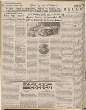  4—8SON TELGRAF — 19 Haziran 1938 Müloi uyuşturucu maddelerden Kurfarılabilecek mi ? Rusel Paşa bu gayeye bir an evvel varmak