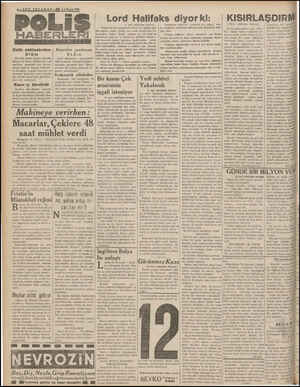  L GRAF—25 1 ci Teşcin 1938 PoLis Kalb sektesinden ölüm Fenerde oturan Saniye isminde ihtiyar bir kadın Sultanselim cad-...