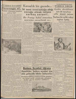  5—SON TELGRA İSTANBULDA RAMAZAN Ayakta durabilmesi için iki tarafına çifte destek istiyen — 28 | ci Teşrin 1938 İvrupanın...