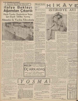     t— KY TÜR SON TELGRAF—İLİ 2 inci Kânun 1939 r İseanxa Harbi Ne Olacak? italya Baklayi - Ağzından Çıkardı Harbi Franko...